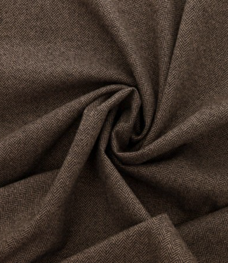 herringbone blush bruin - wool touch gebreide jacquard - zachte kwaliteit, perfecte broekenstof