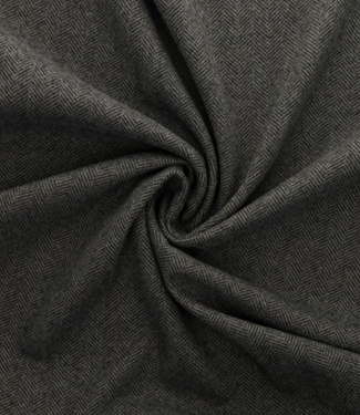 herringbone donkergrijs - wool touch gebreide jacquard - zachte kwaliteit, perfecte broekenstof