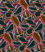 abstract petrol en fuchsia - viscose twill