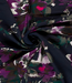 marineblauw met kardinaalpaarse bloemen - prachtig geweven linnenlook rayon