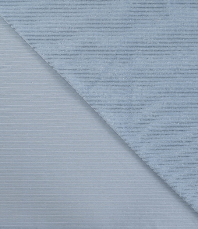 lichtblauw - rekbare corduroy - verticaal geribbeld