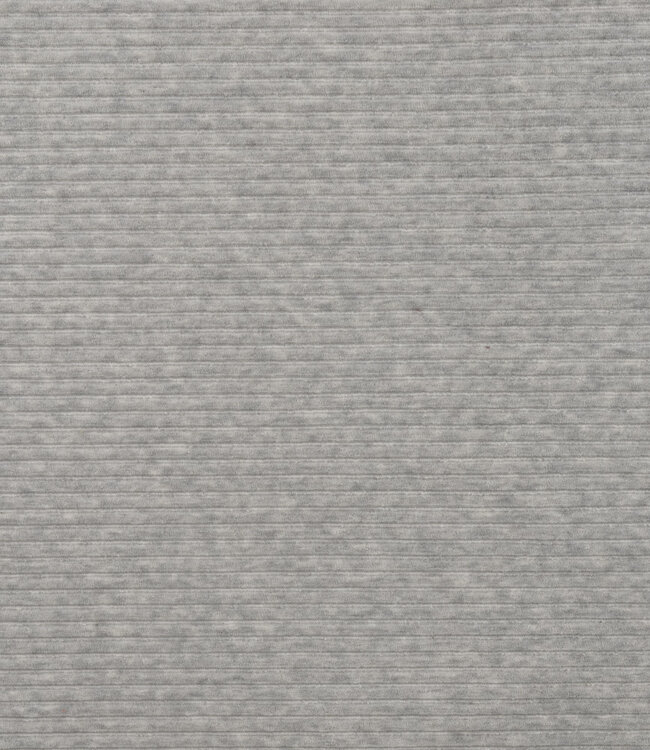 lichtgrijs melange - rekbare corduroy - verticaal geribbeld