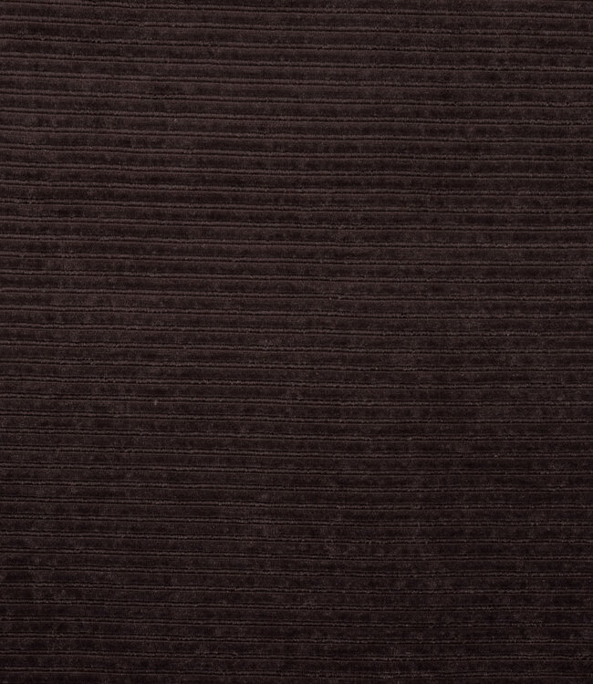 donkerbruin - rekbare corduroy - verticaal geribbeld