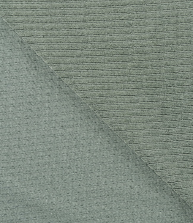 mint - rekbare corduroy - verticaal geribbeld