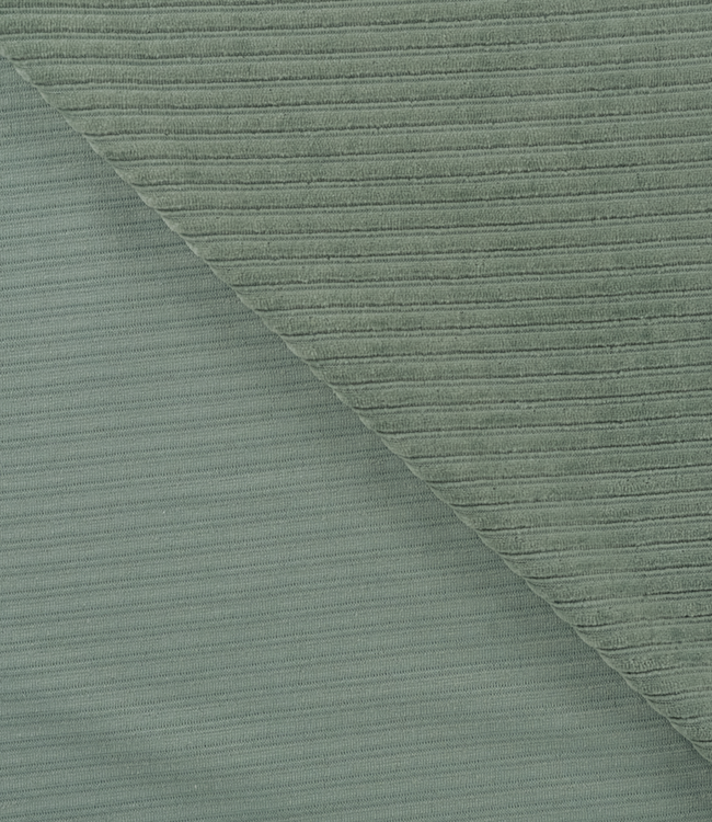 mint - rekbare corduroy - verticaal geribbeld