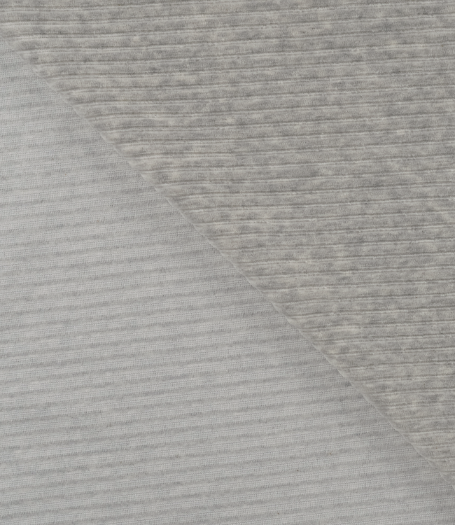 lichtgrijs melange - rekbare corduroy - verticaal geribbeld
