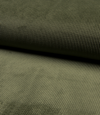 khaki - soepelvallende washed corduroy