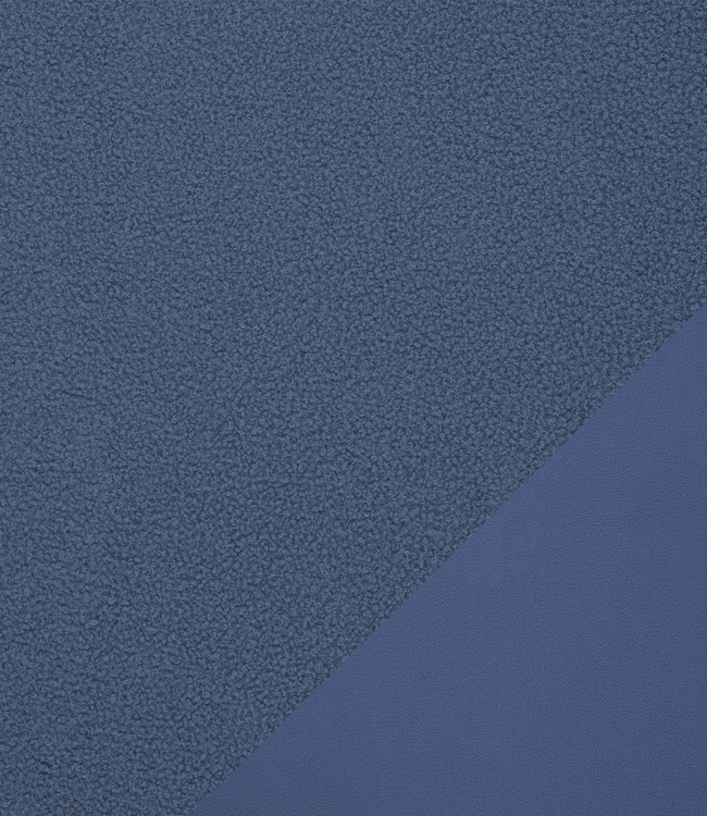 Swafing denimblauw - teddy boucle double face met fleece