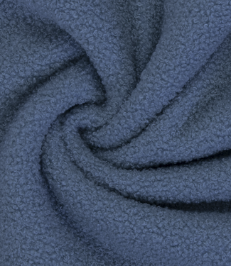 Swafing denimblauw - teddy boucle double face met fleece