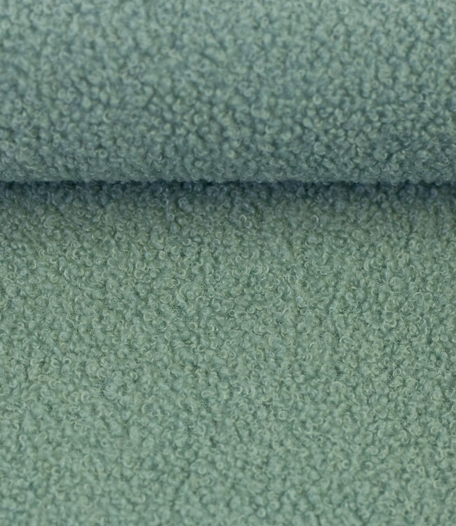 saliegroen - teddy boucle double face met fleece