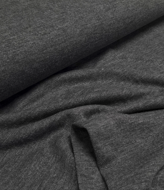 donkergrijs gemeleerd - interlock rayon breisel