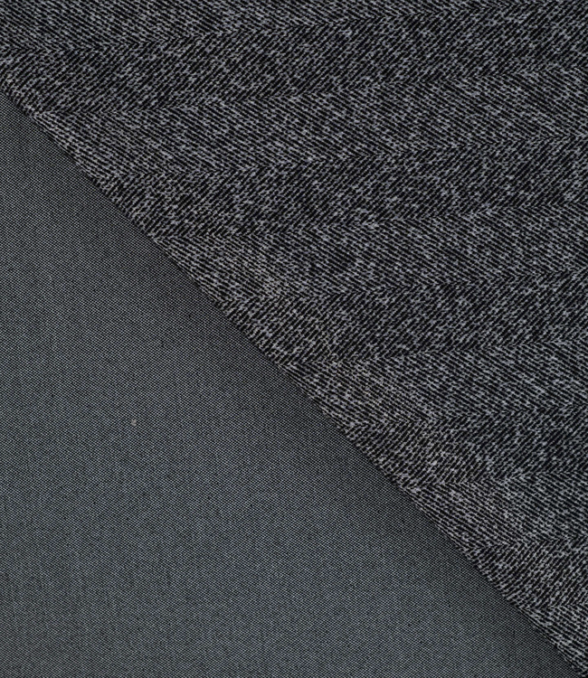 zwart - herringbone wool touch - punta di roma