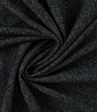petrol met grijze look - herringbone wool touch - punta di roma