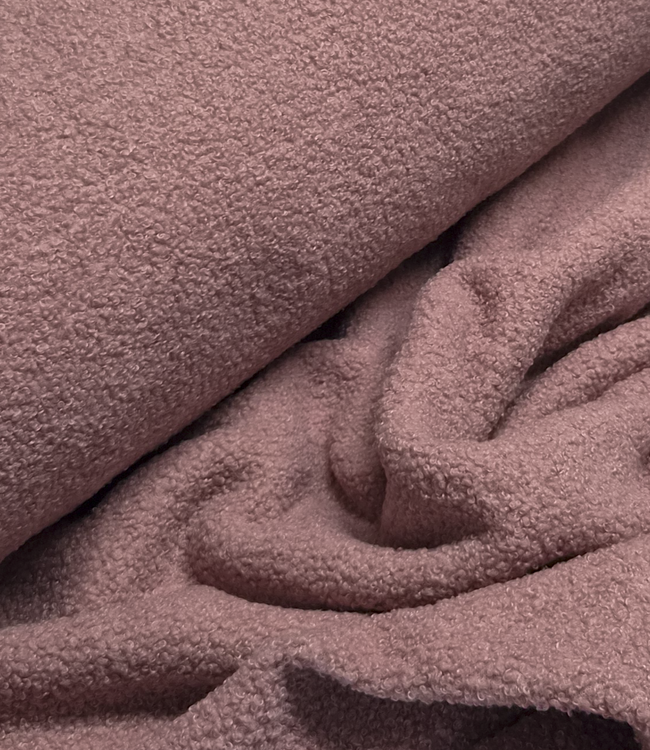 oudroze - teddy boucle double face met fleece