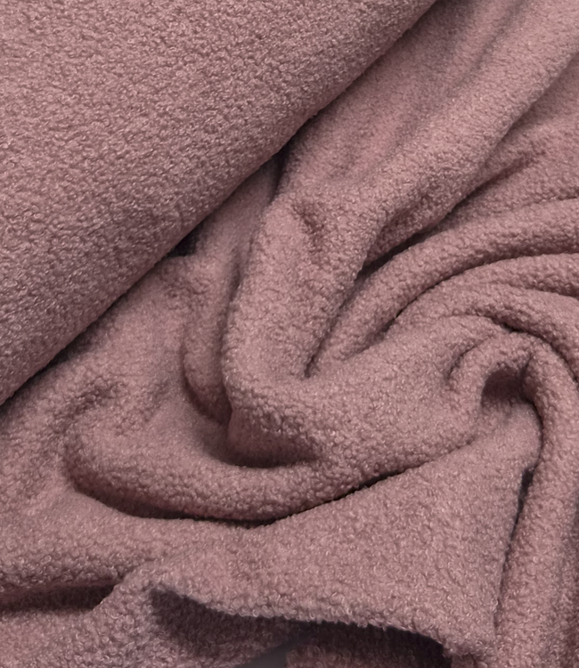 oudroze - teddy boucle double face met fleece