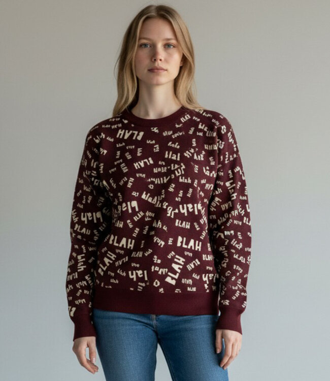 Blah Blah zachte sweater aubergine