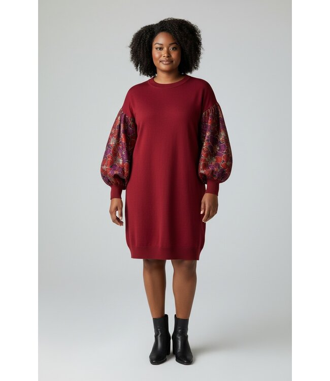 mauve wine bloemen lurex - geweven jacquard