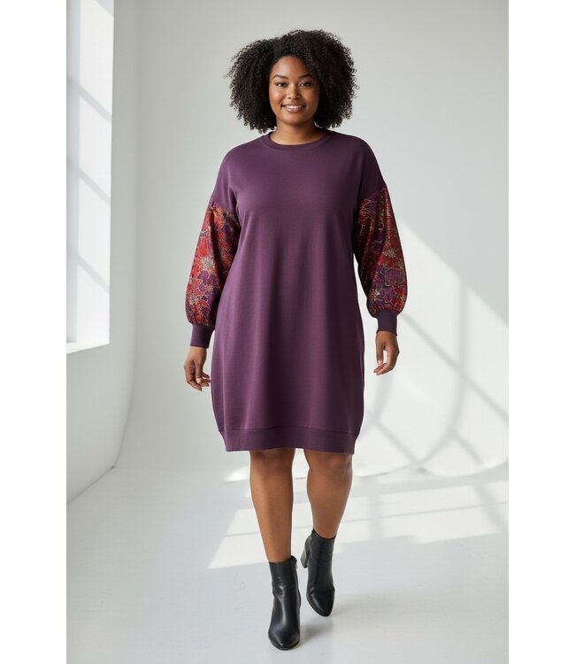 mauve wine bloemen lurex - geweven jacquard