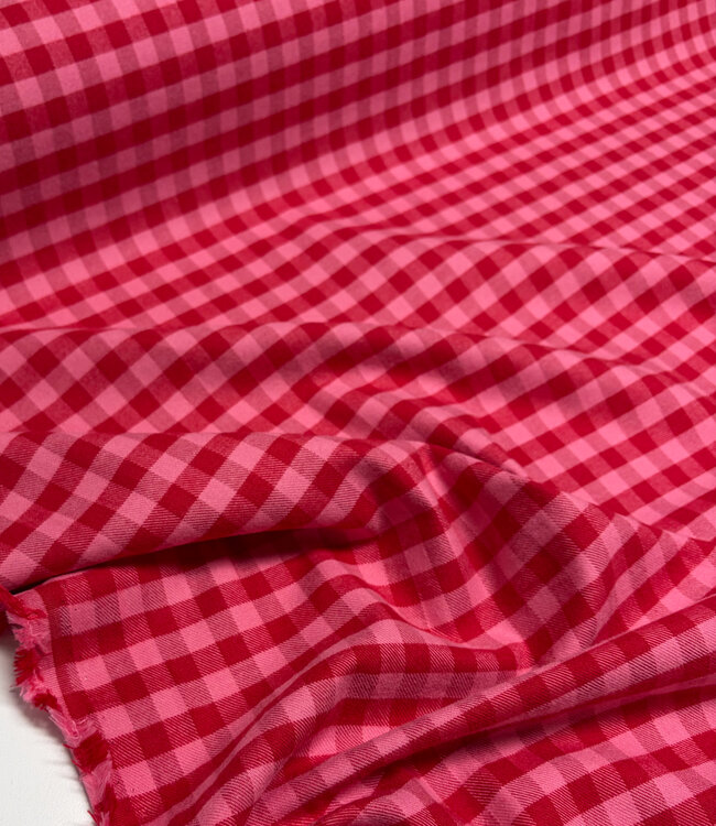 Vichy ruitjes flanel - roze
