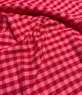 Vichy ruitjes flanel - roze