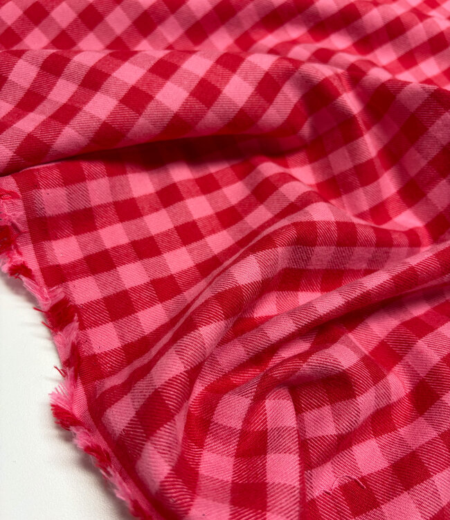 Vichy ruitjes flanel - roze
