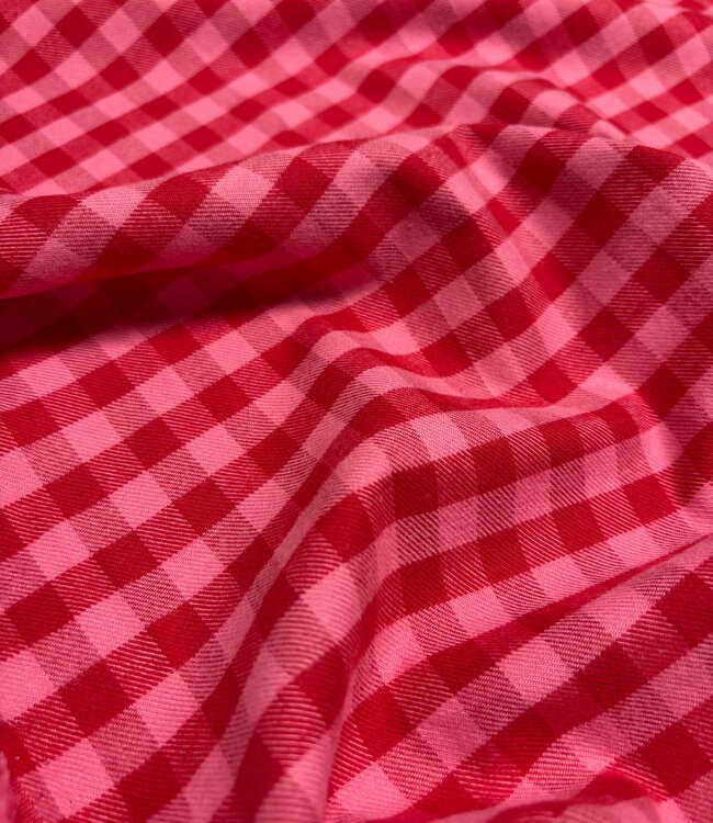Vichy ruitjes flanel - roze