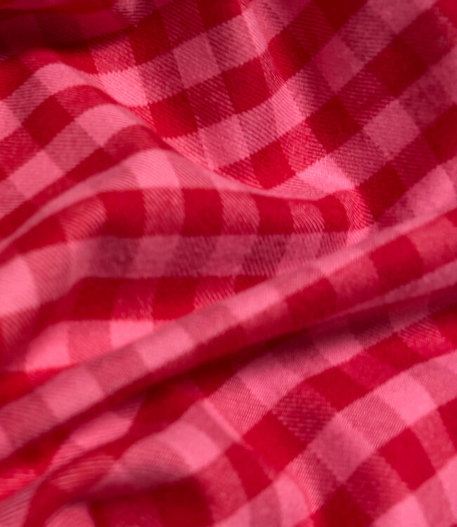 Vichy ruitjes flanel - roze