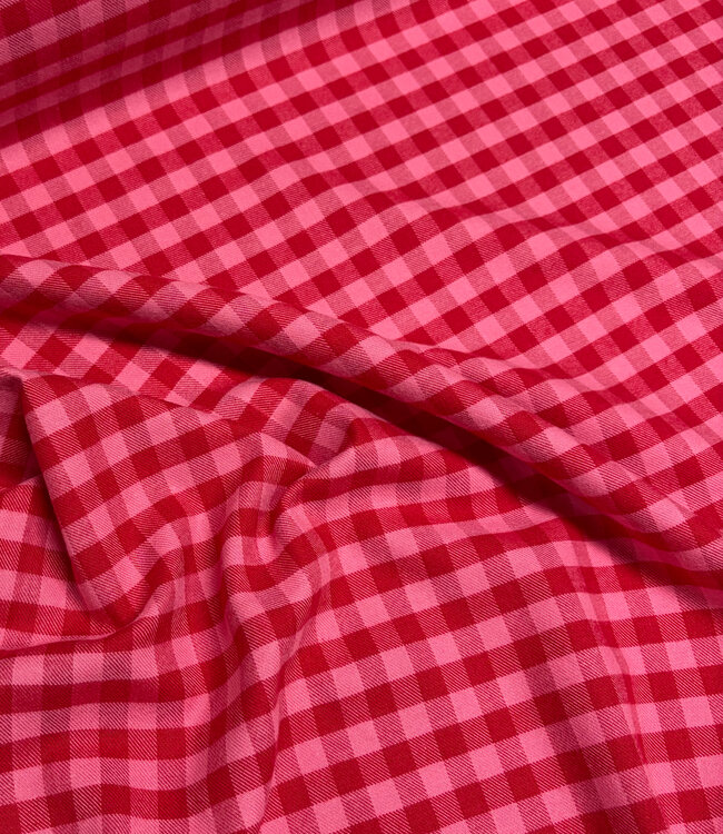 Vichy ruitjes flanel - roze