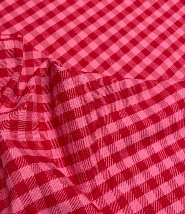 Vichy ruitjes flanel - roze