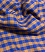 Vichy ruitjes flanel - caramel en kobaltblauw