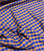 Vichy ruitjes flanel - caramel en kobaltblauw