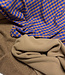 Vichy ruitjes flanel - caramel en kobaltblauw