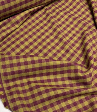 Vichy ruitjes flanel - bordeaux en olijfgroen