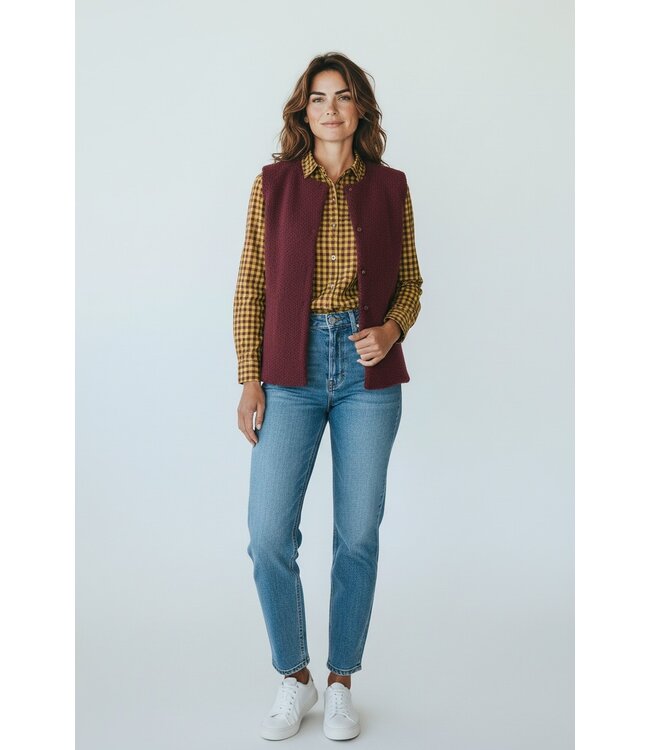 Vichy ruitjes flanel - bordeaux en olijfgroen