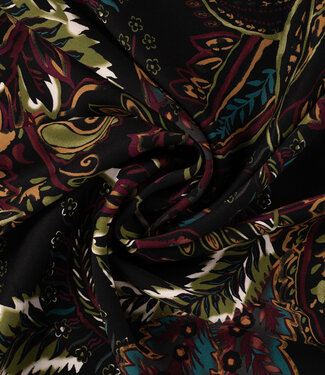 bordeaux en groen paisley - viscose twill