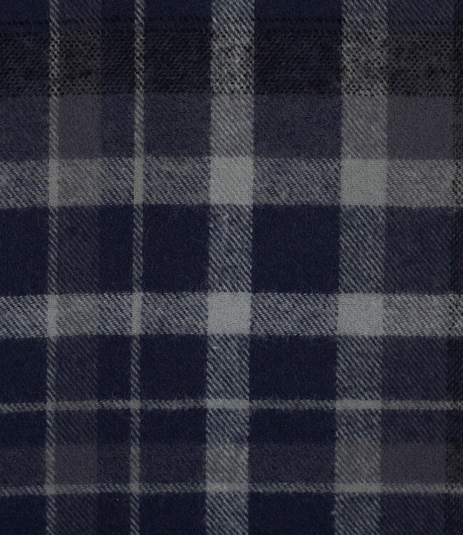 marineblauw grijs en antraciet geruit - superzachte flanel