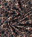 bloemetjes zachtroze en jeansblauw - geribbelde tricot