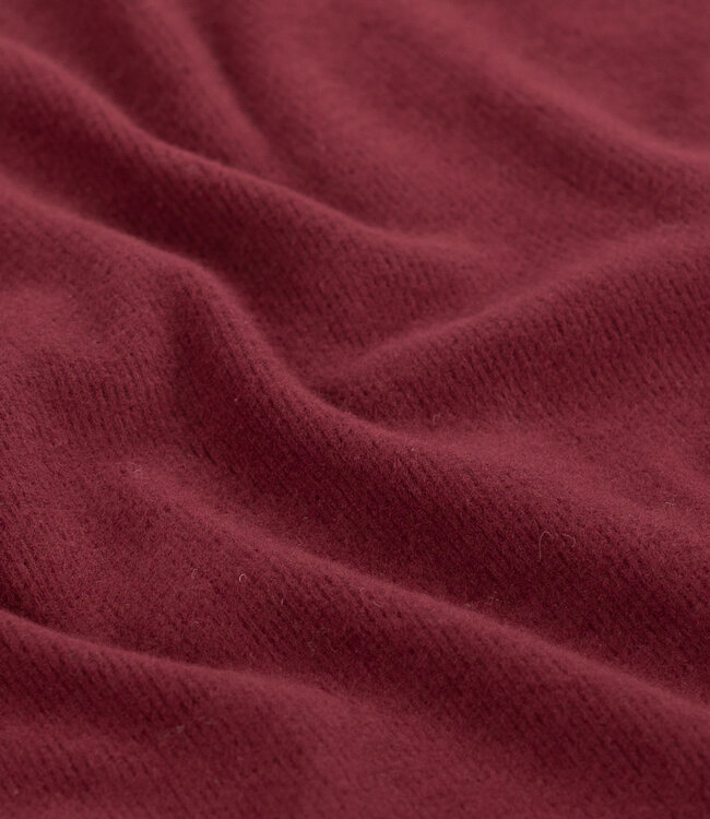 bordeaux geribbeld - gebreide sweater lichtjes opgeruwd
