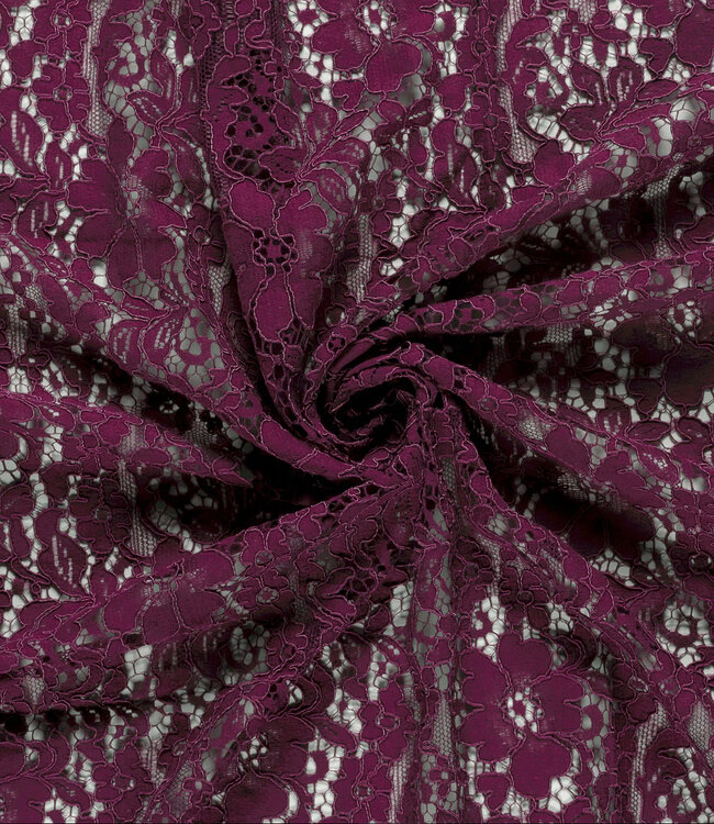 donker fuchsia - prachtige kant