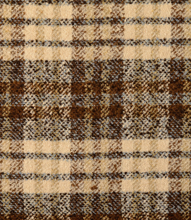 bruin en blauw - yarn dyed geweven jacquard voor mantels