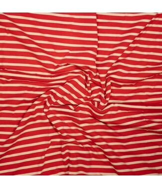 nude en rood strepen - mooie stevige tricot