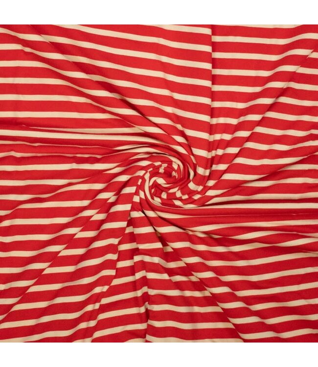 nude en rood strepen - mooie stevige tricot