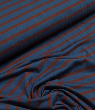 indigoblauw en bordeaux strepen - mooie stevige tricot