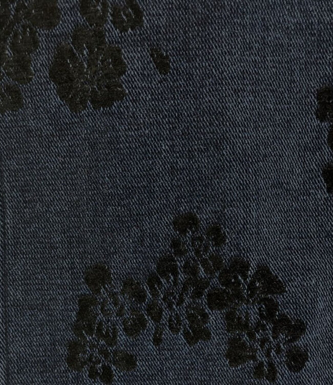 navyblue en zwart - heavy weight denim chenille jacquard 14 oz