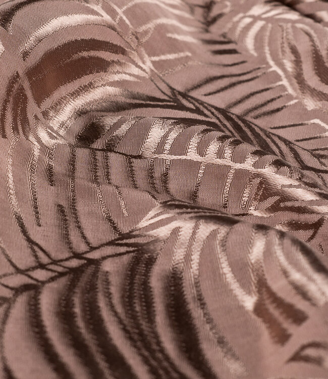 taupe subtiele bladeren - viscose jacquard