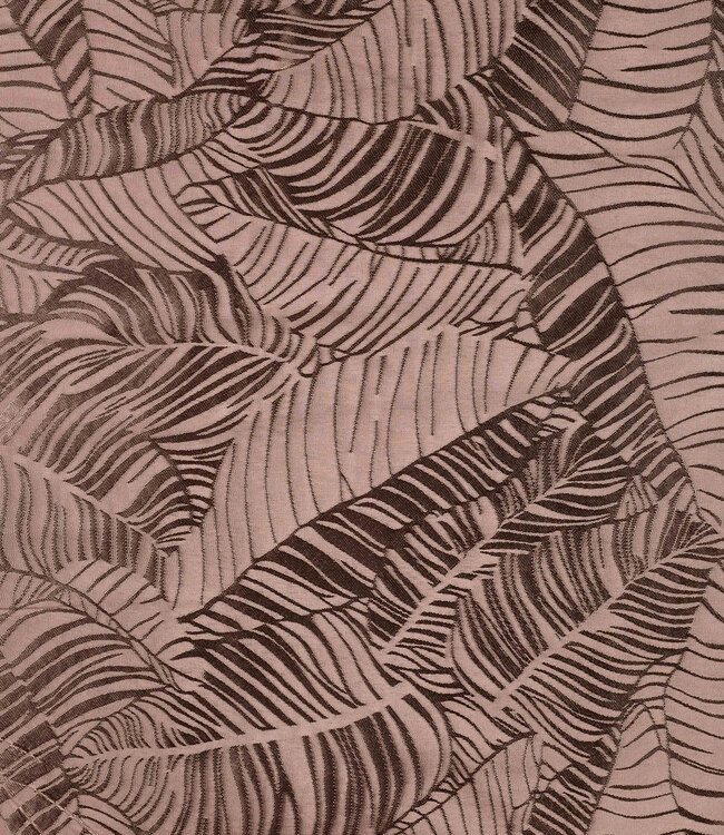 taupe subtiele bladeren - viscose jacquard