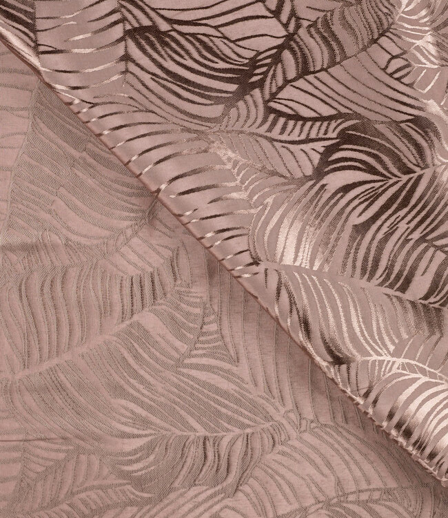 taupe subtiele bladeren - viscose jacquard