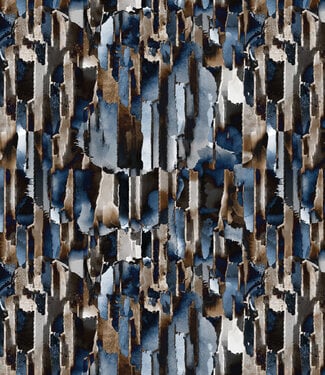 denim abstracte print - prachtige viscose met textuur