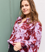Atelier Jupe lila wazige bloemen op pecanbruin - viscose