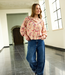 Atelier Jupe bloemetjes op fijne oker en beige ruitjes - viscose